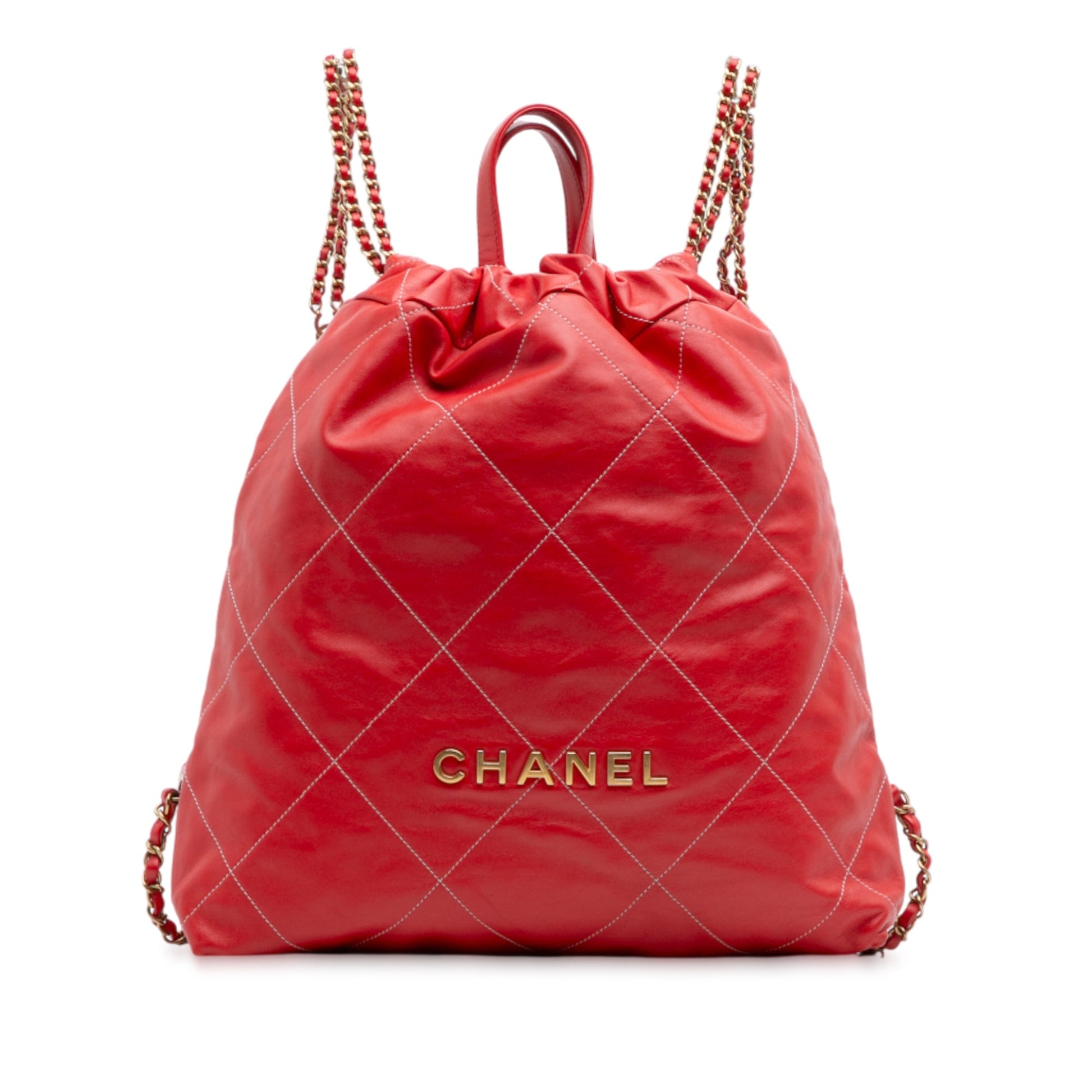 Chanel Large Quilted Shiny Calfskin 22 Backpack