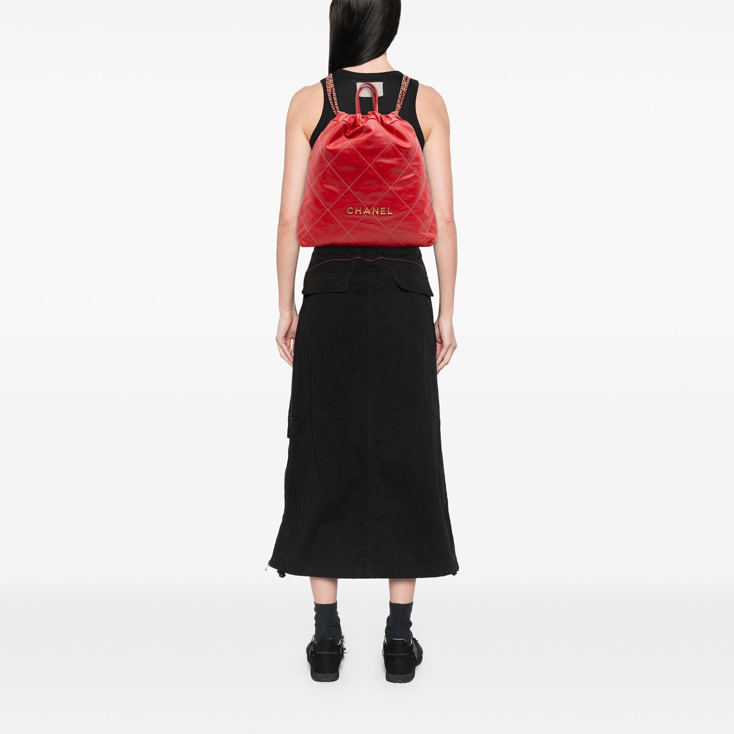 Chanel Large Shiny Quilted Calfskin 22 Backpack