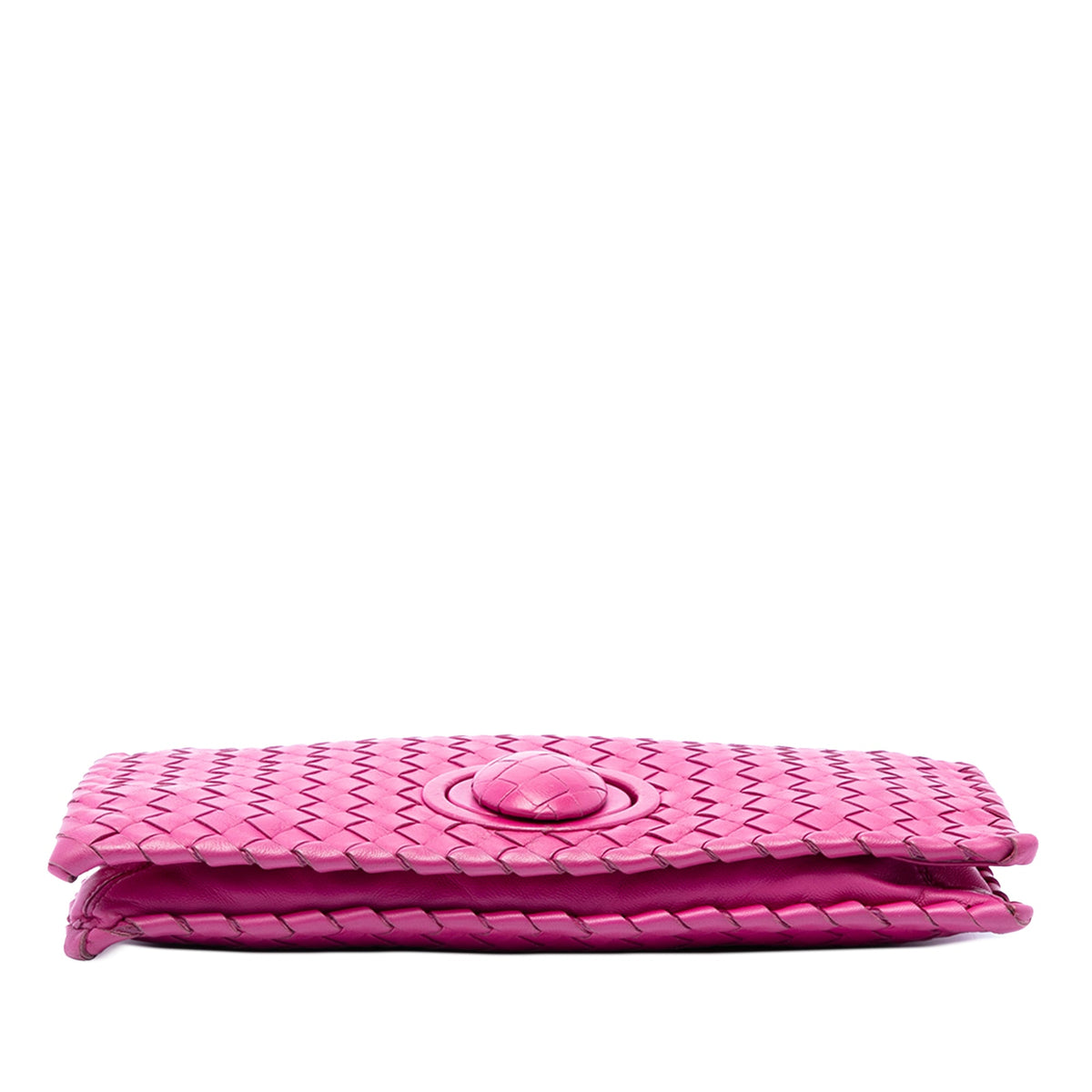 Bottega Veneta Nappa Intrecciato Turn Lock Clutch — Pink