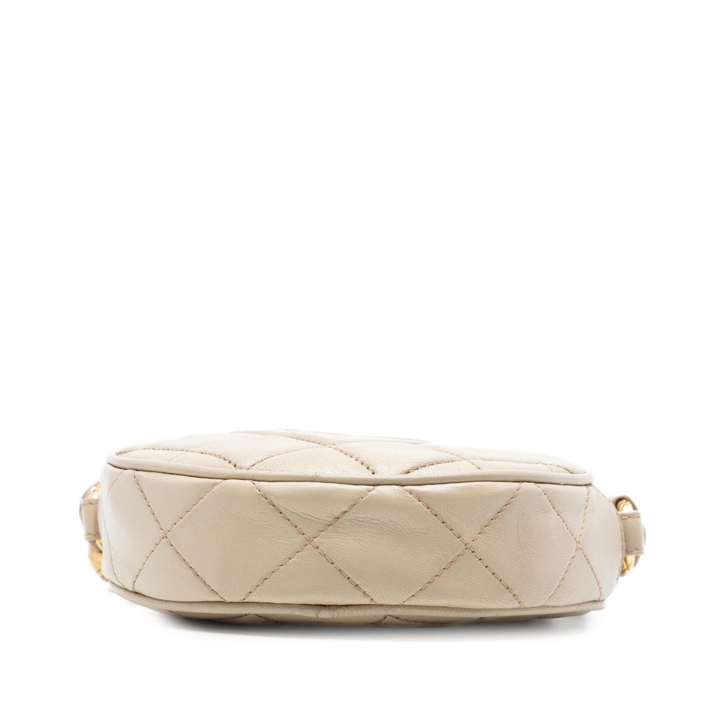 Chanel CC Quilted Lambskin Tassel Round Crossbody