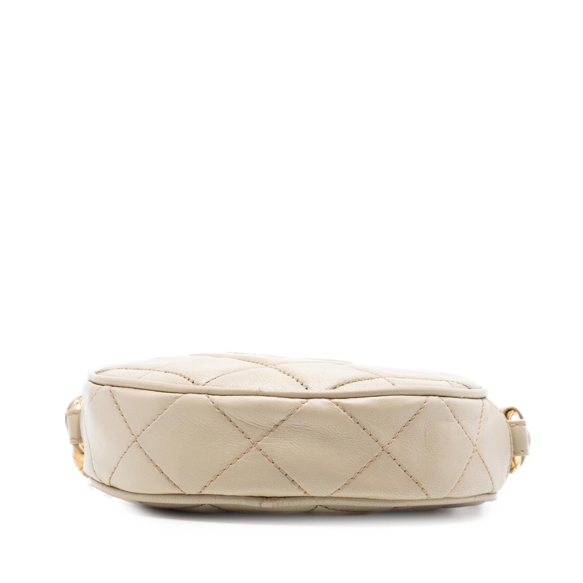 Chanel CC Quilted Lambskin Tassel Round Crossbody