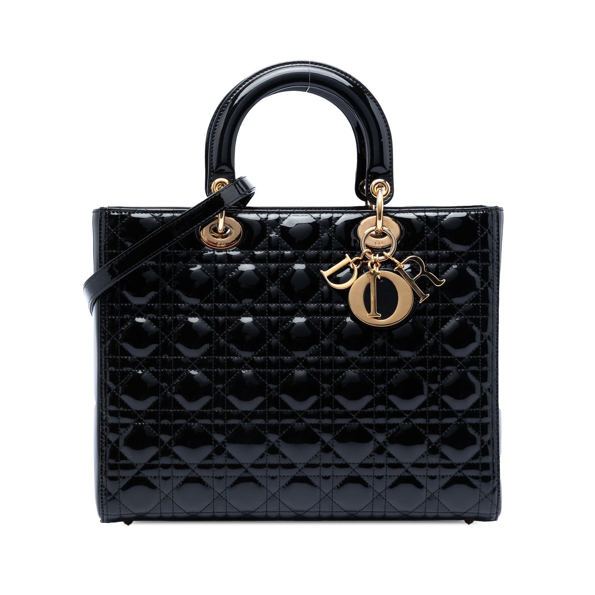 Dior Large Patent Cannage Lady Dior