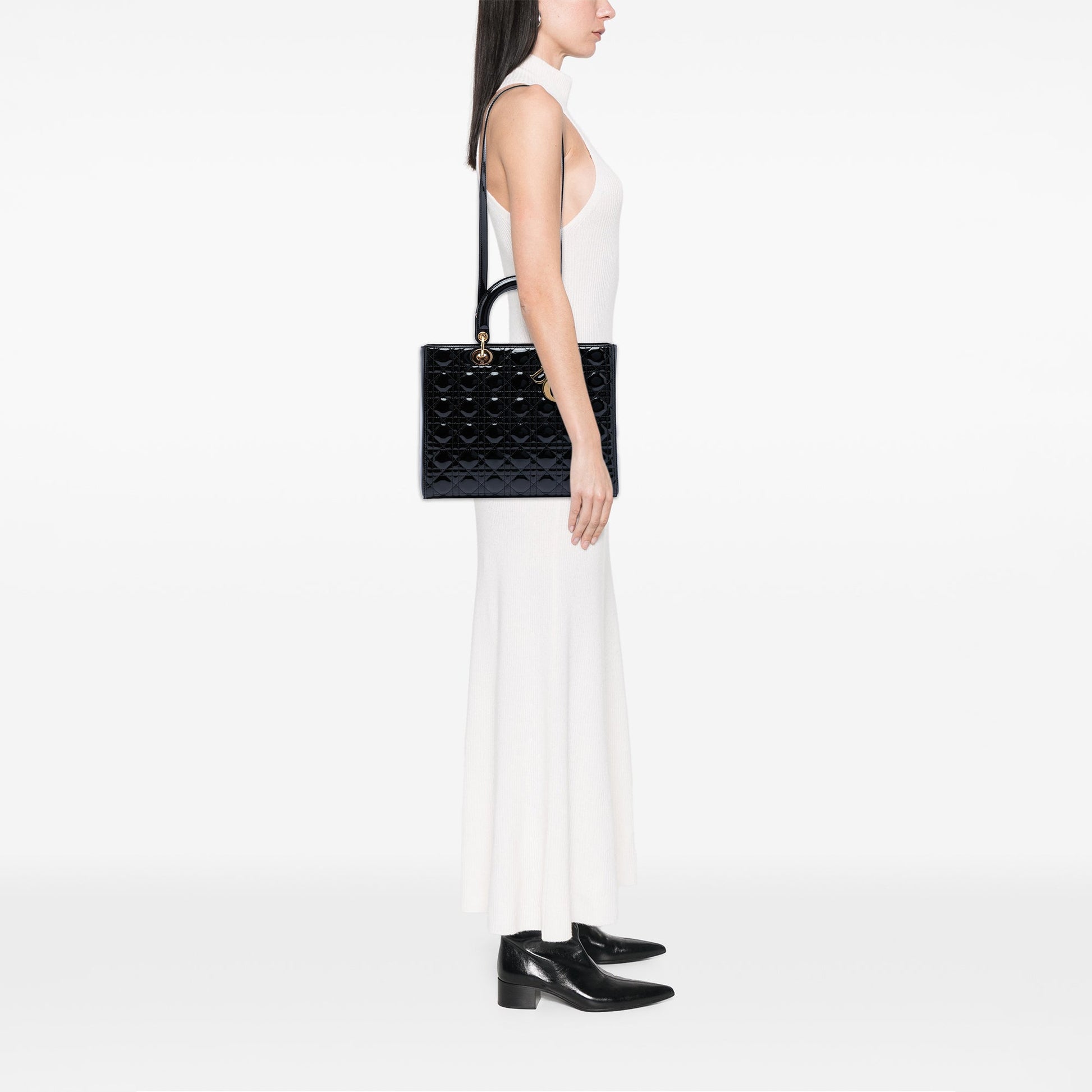 Dior Large Patent Cannage Lady Dior