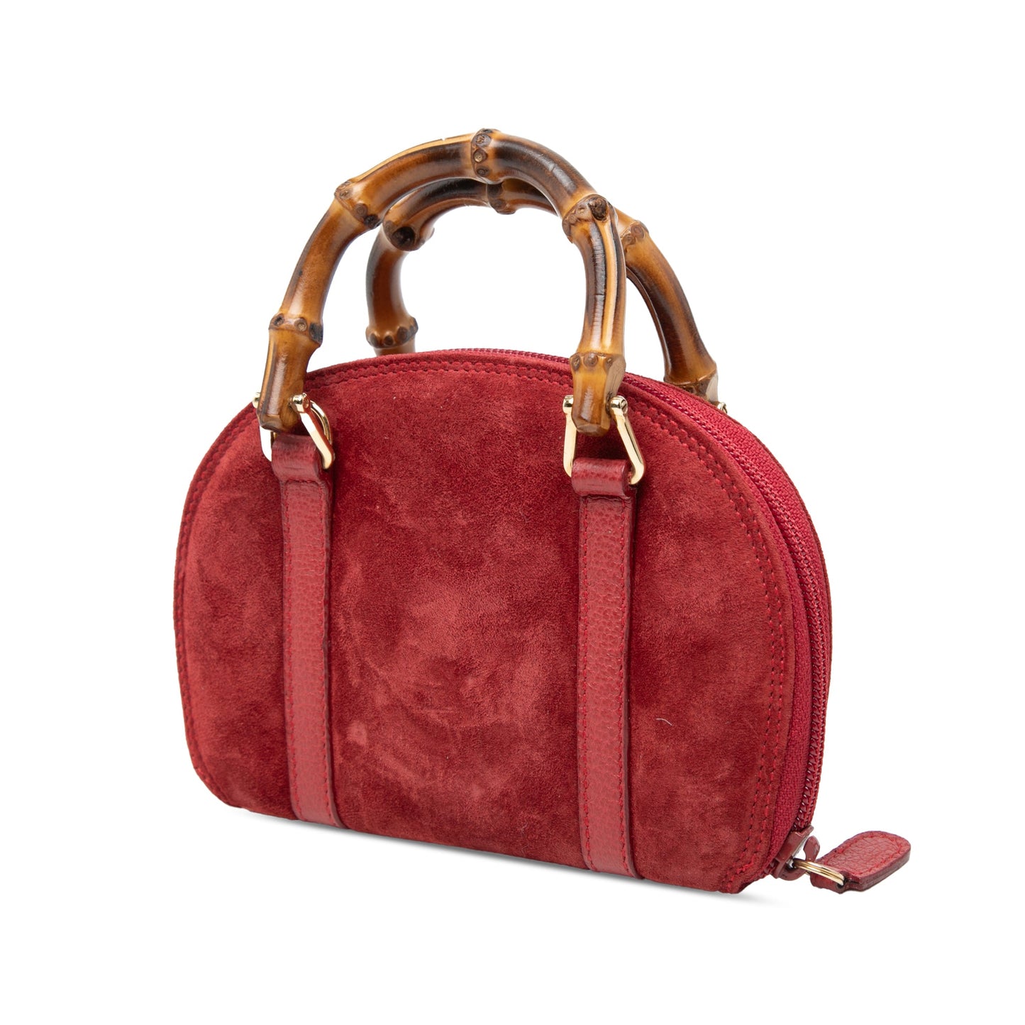 Gucci Mini Suede Bamboo Satchel