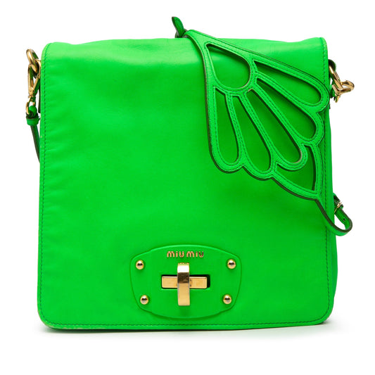 Miu Miu Leather Wing Strap Crossbody