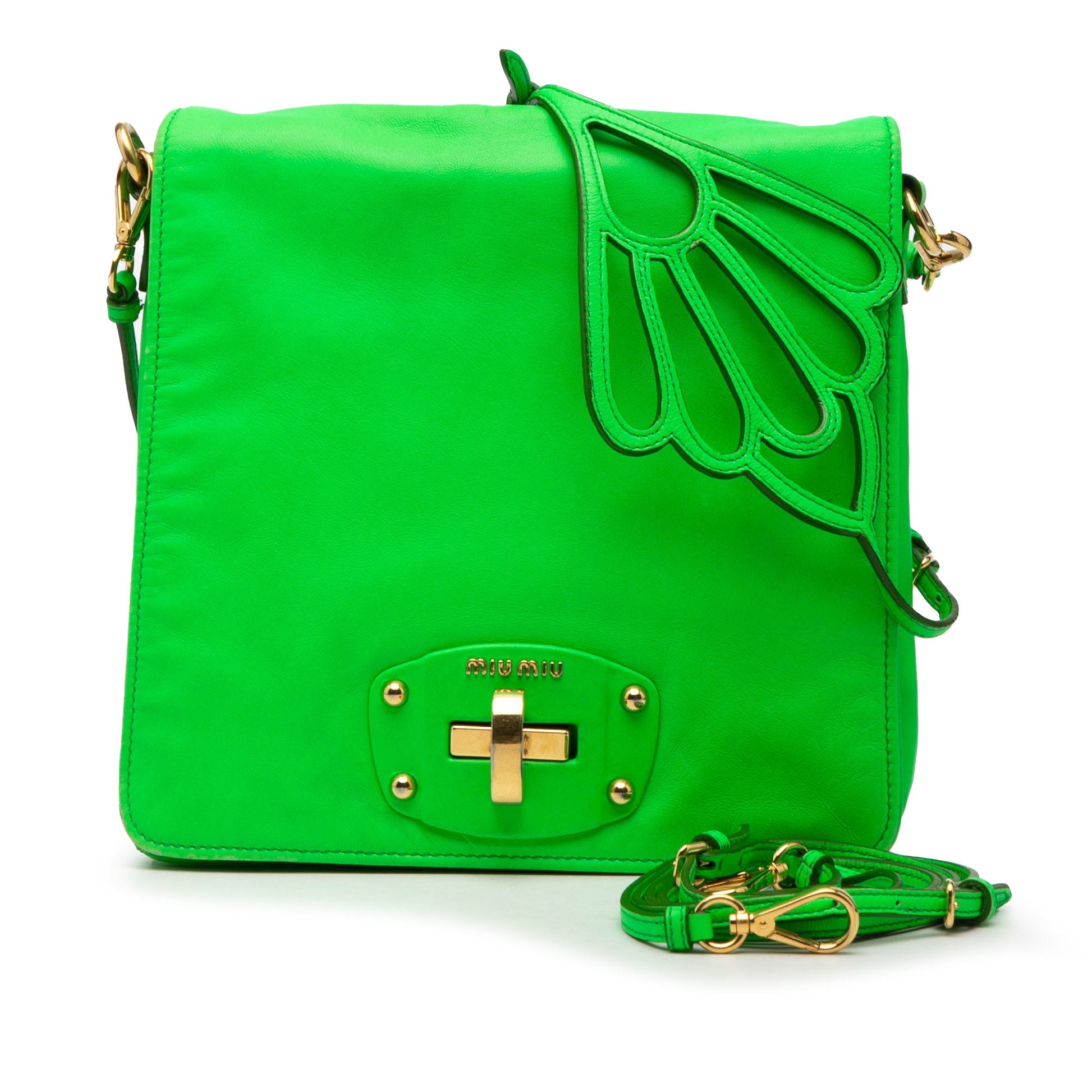 Miu Miu Leather Wing Strap Crossbody