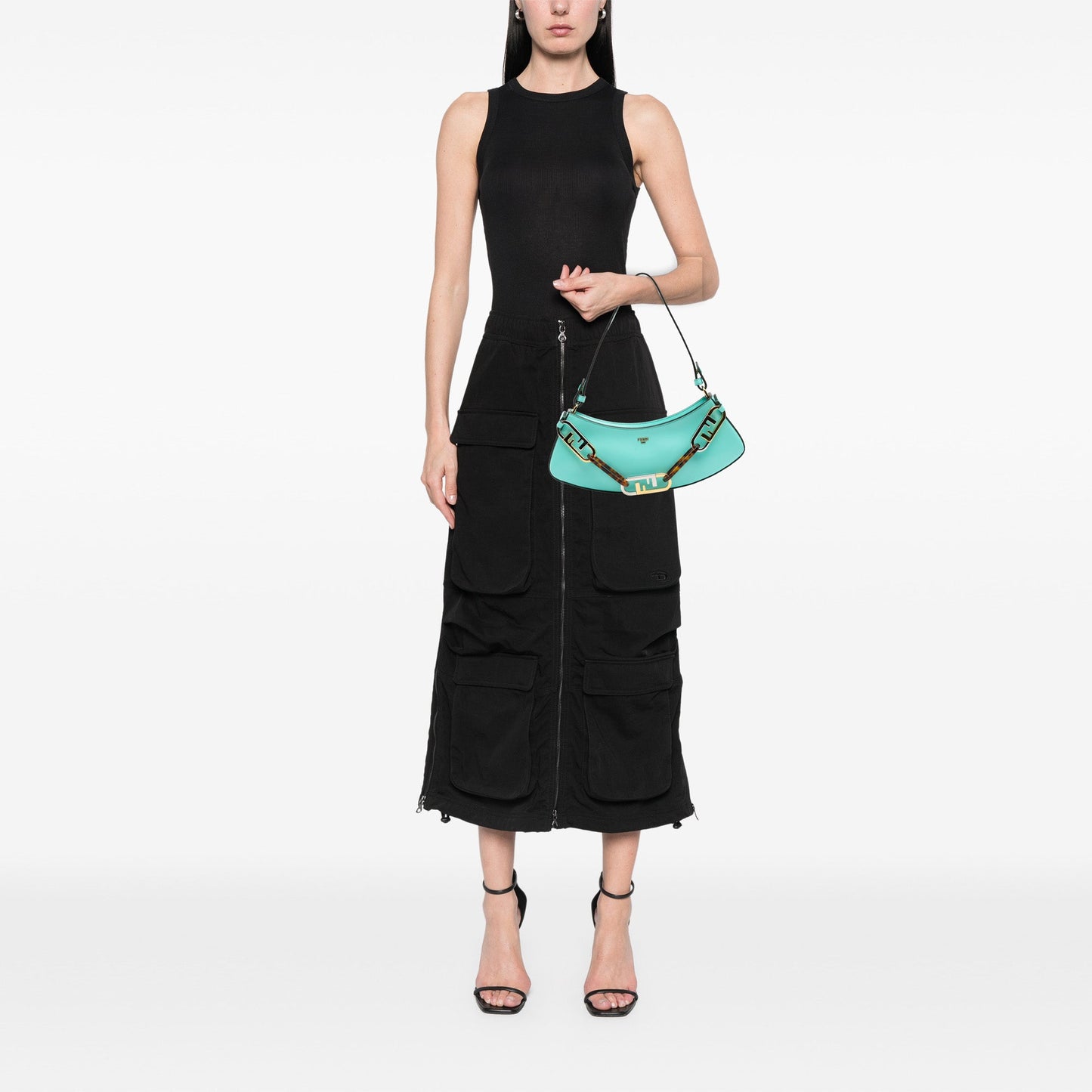 Fendi Leather OLock Swing Satchel