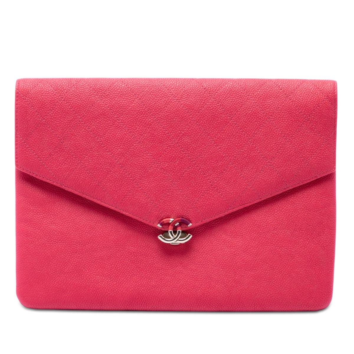 Chanel Paris Cuba Quilted Caviar Thread Around Envelope Clutch