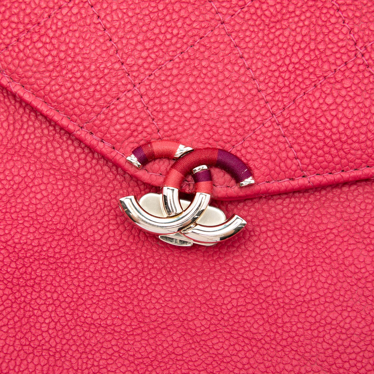 Chanel Paris Cuba Quilted Caviar Thread Around Envelope Clutch