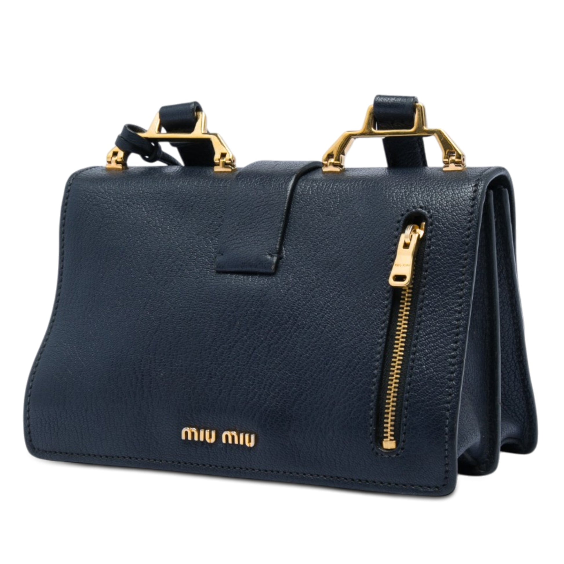 Miu Miu Goatskin Madras Crossbody