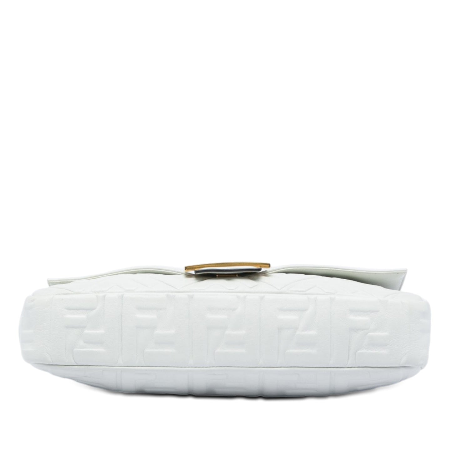 Fendi Large Zucca Embossed Leather Baguette Satchel