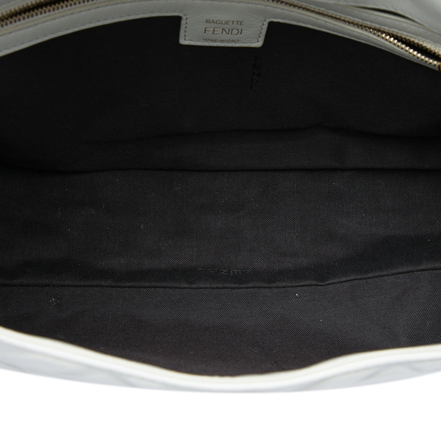 Fendi Large Zucca Embossed Leather Baguette Satchel