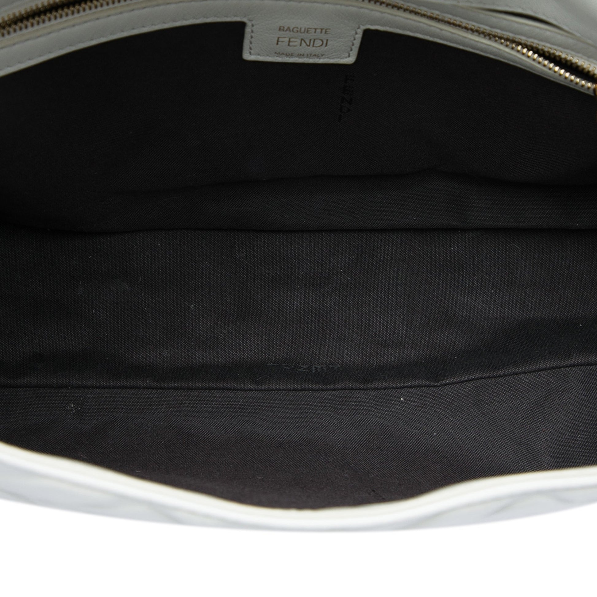 Fendi Large Zucca Embossed Leather Baguette Satchel