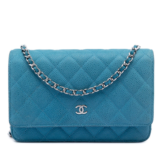 Chanel CC Quilted Caviar Wallet on Chain