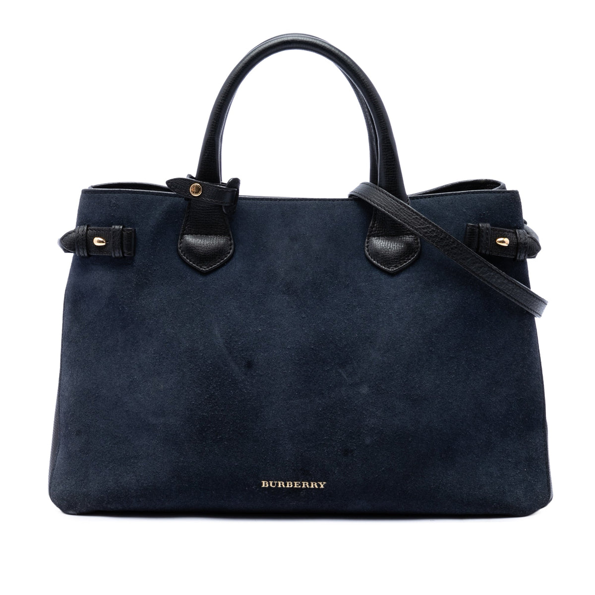 Burberry Medium Suede and Calfskin Banner Satchel