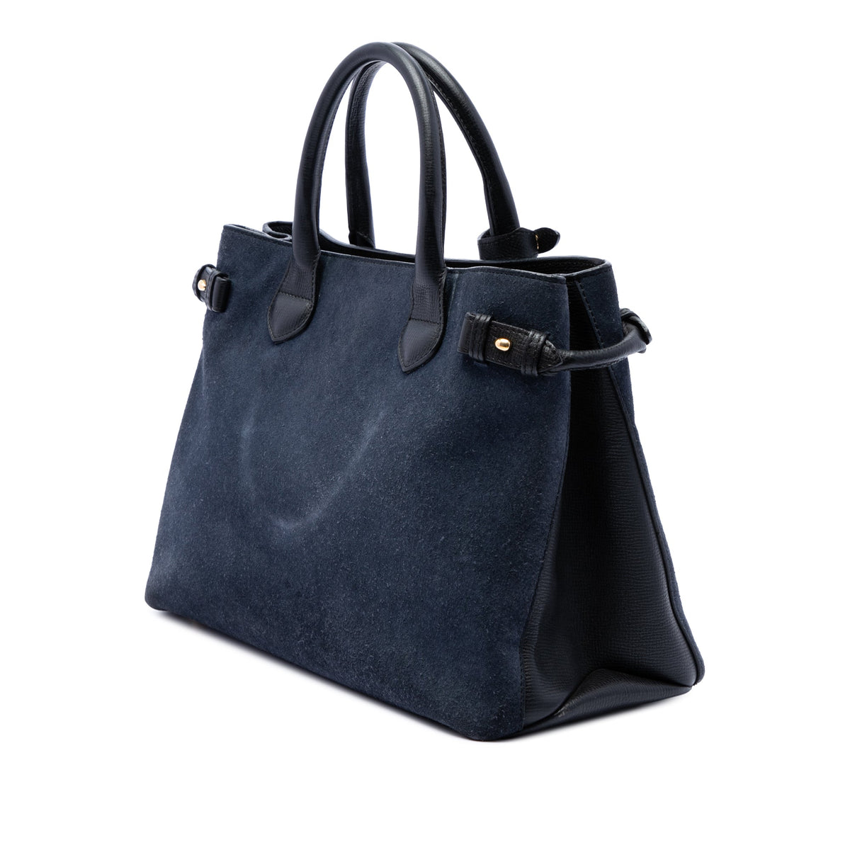 Burberry Medium Suede and Calfskin Banner Satchel