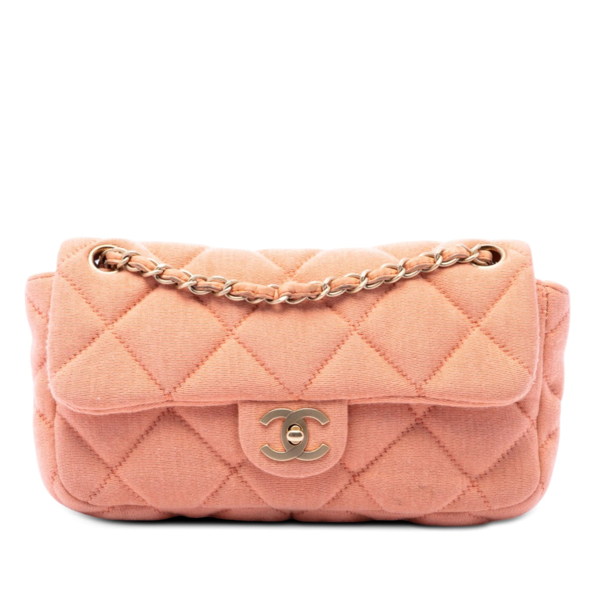 Chanel CC Quilted Jersey East West Flap