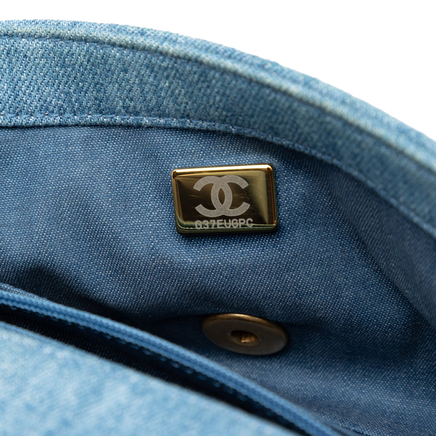 Chanel Mini Rectangular Classic Denim Pearl Crush Single Flap