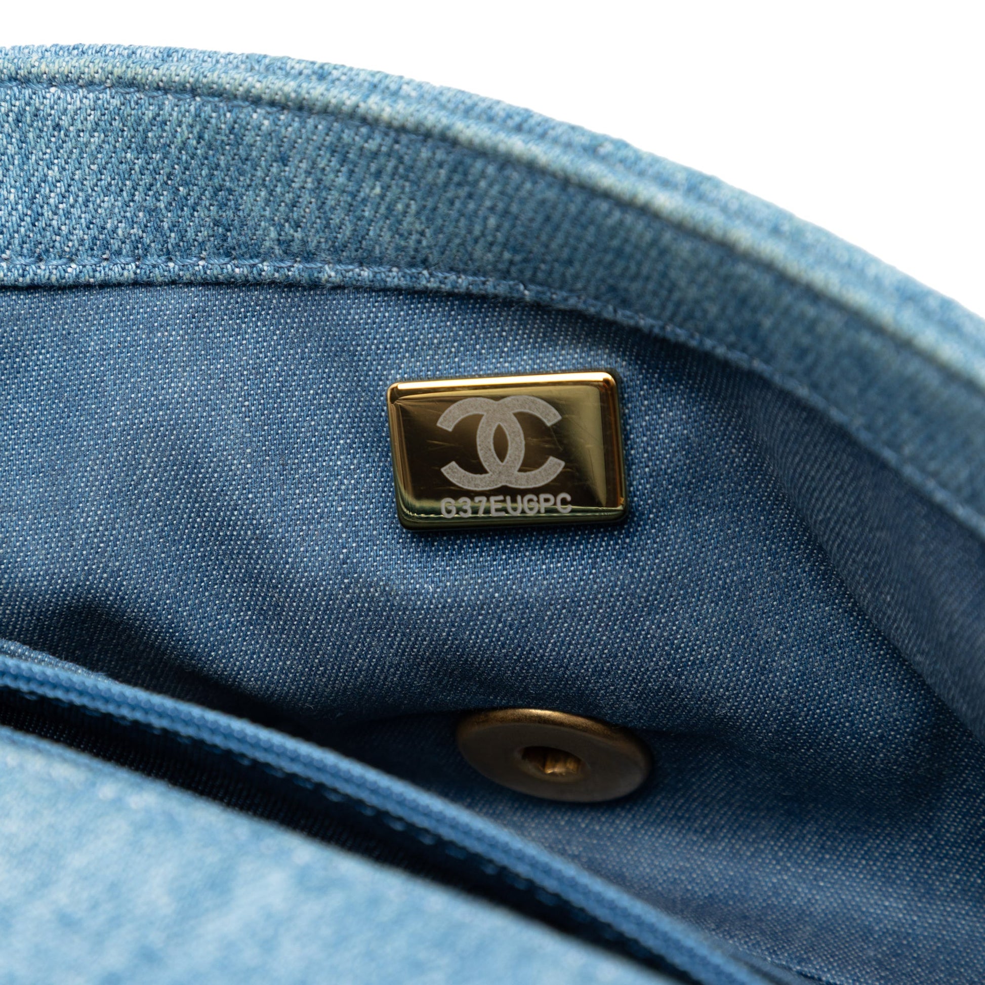 Chanel Mini Rectangular Classic Denim Pearl Crush Single Flap