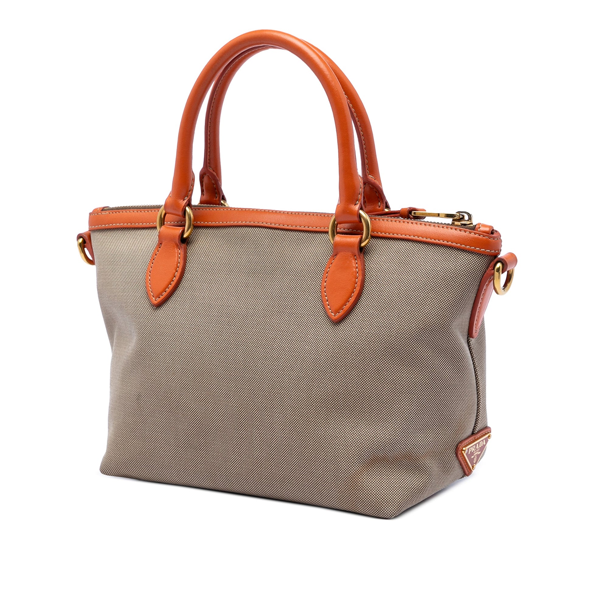 Prada Canvas Canapa Logo Bow Satchel