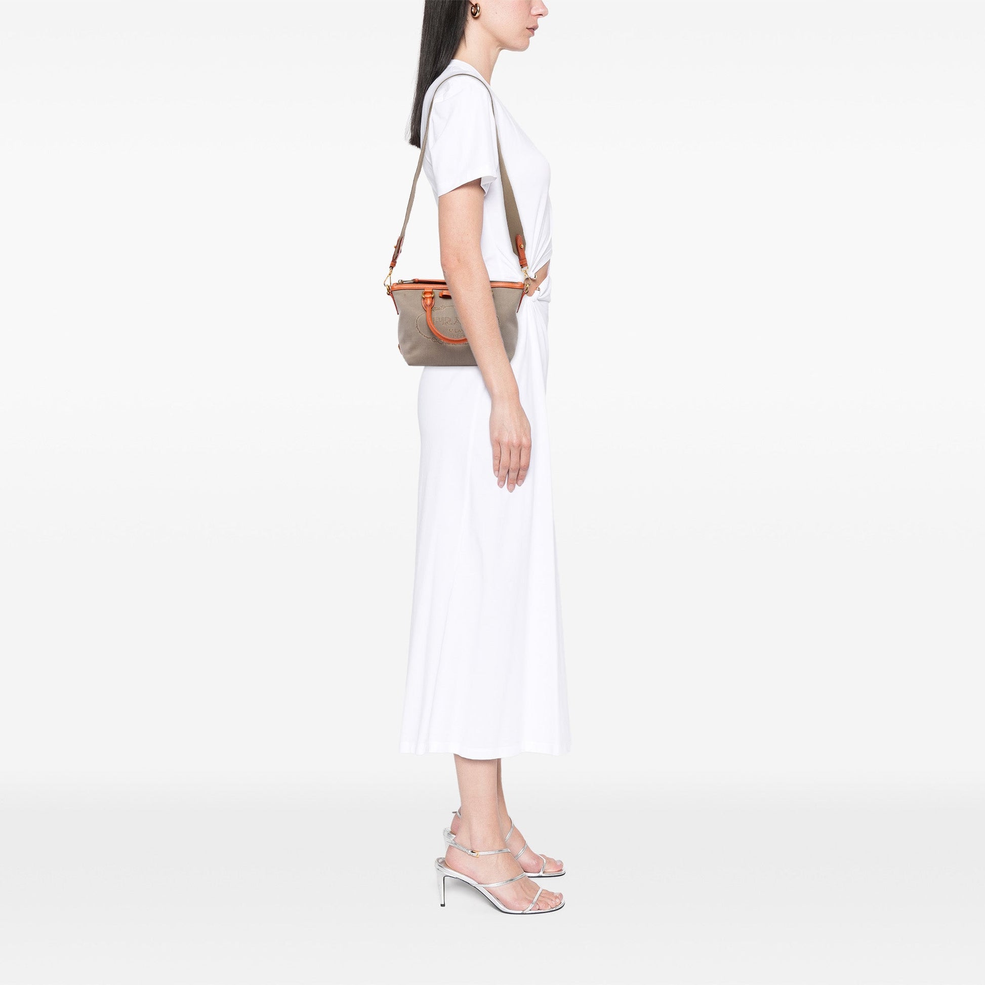 Prada Canvas Canapa Logo Bow Satchel