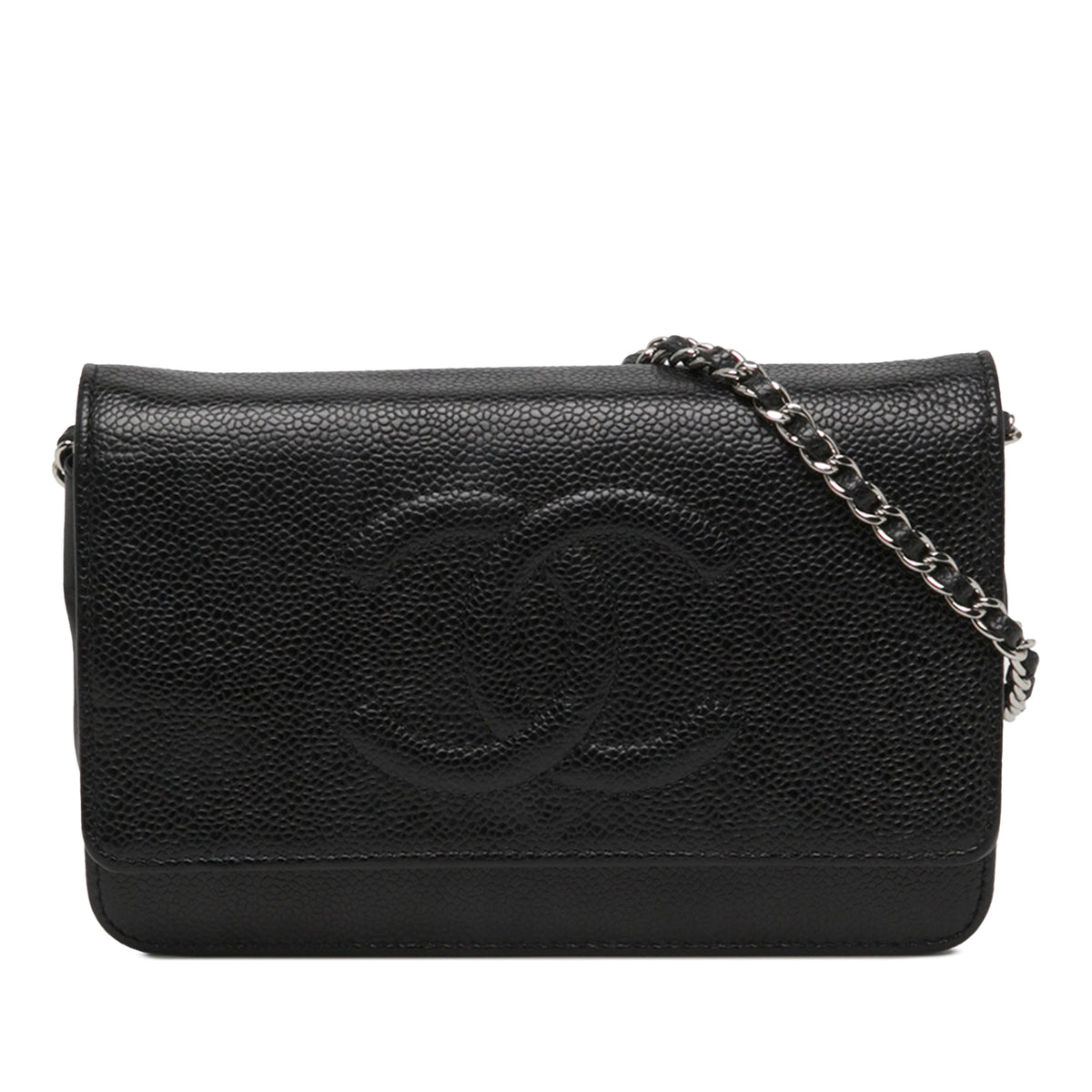 Chanel CC Caviar Timeless Wallet on Chain — Black