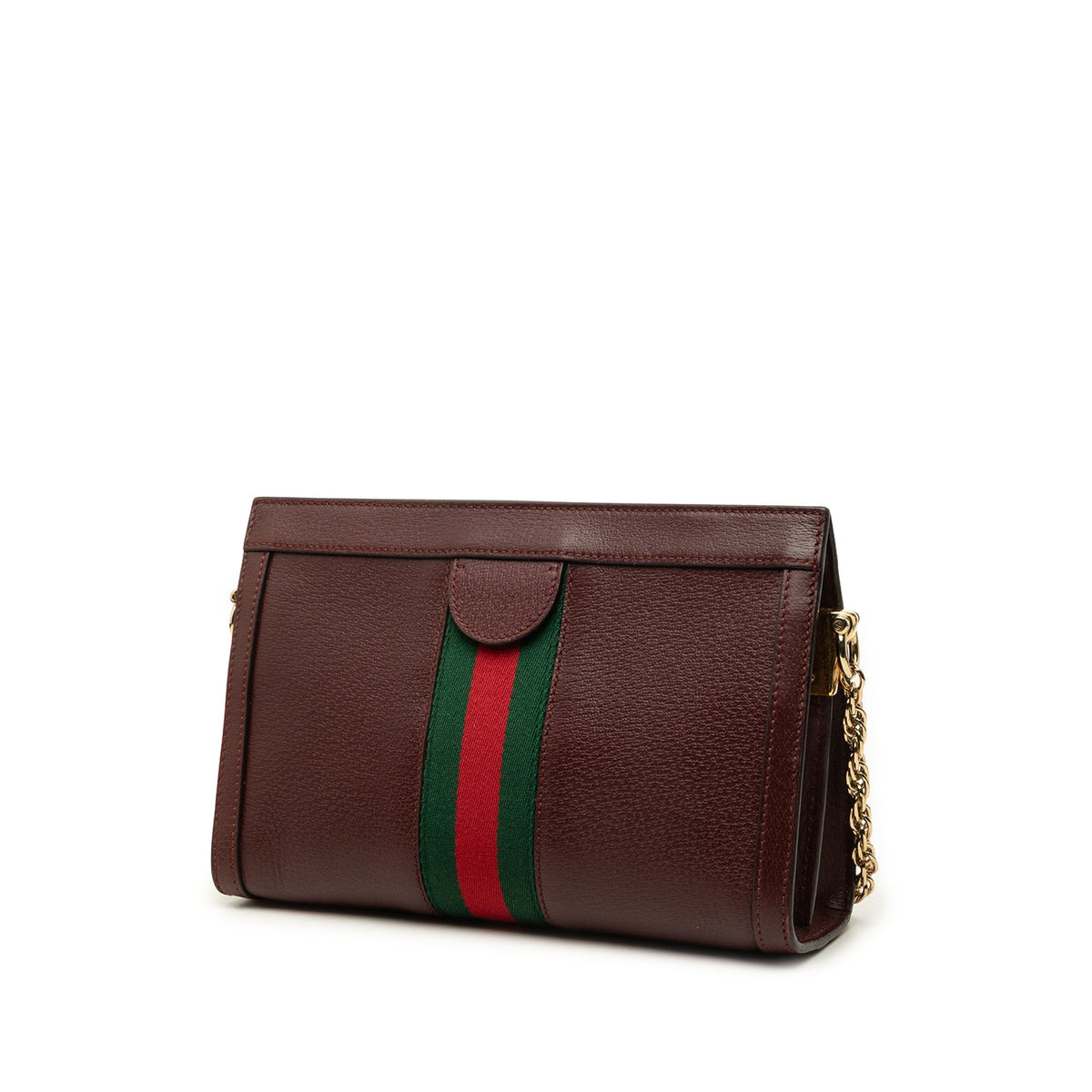 Gucci Small Calfskin Web Ophidia Chain Crossbody — Red
