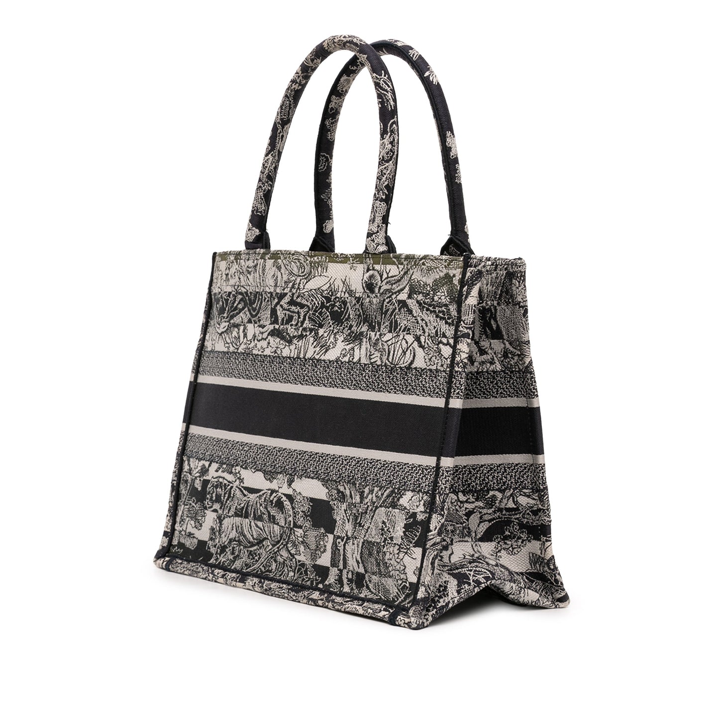 Dior Medium Striped Canvas Reverse Embroidered Dioriviera Toile de Jouy Book Tote