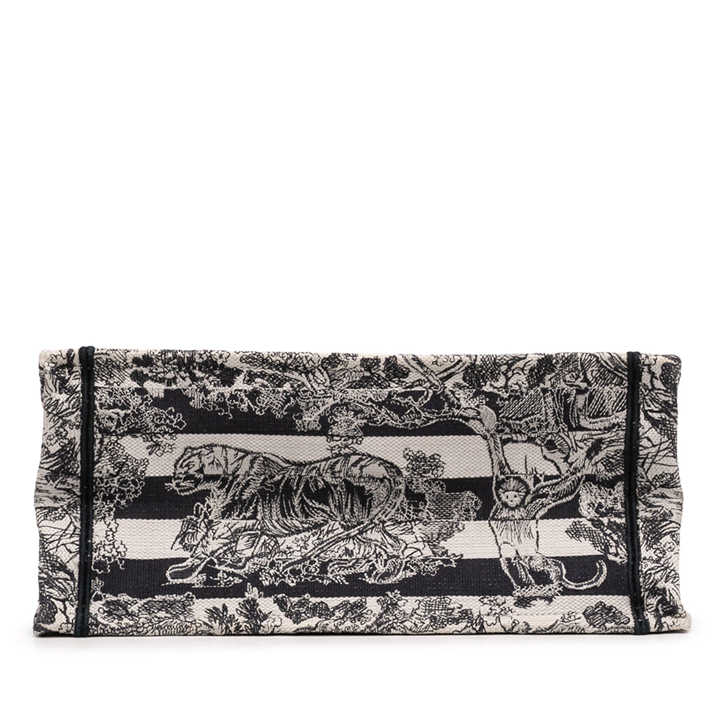 Dior Medium Striped Canvas Reverse Embroidered Dioriviera Toile de Jouy Book Tote