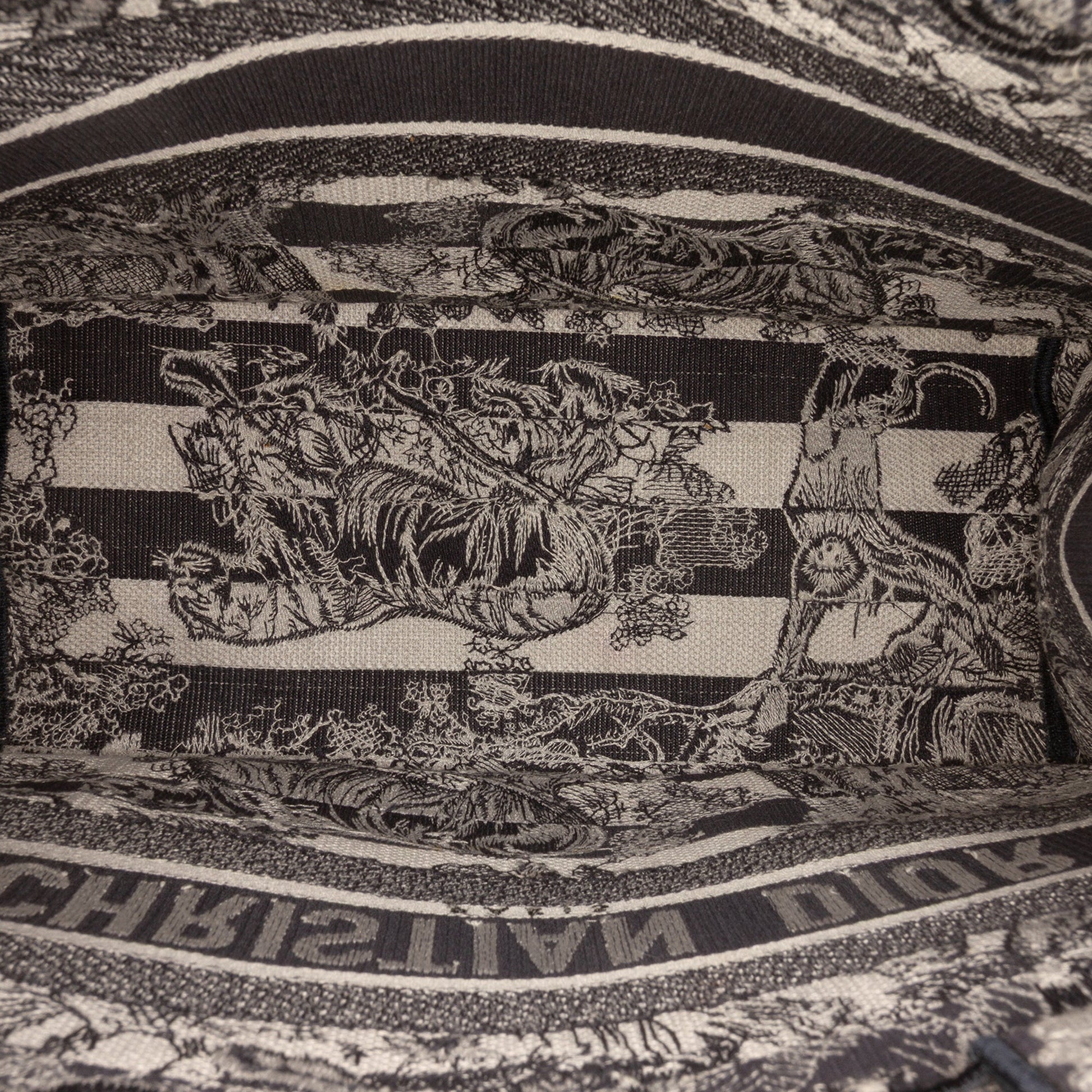 Dior Medium Striped Canvas Reverse Embroidered Dioriviera Toile de Jouy Book Tote