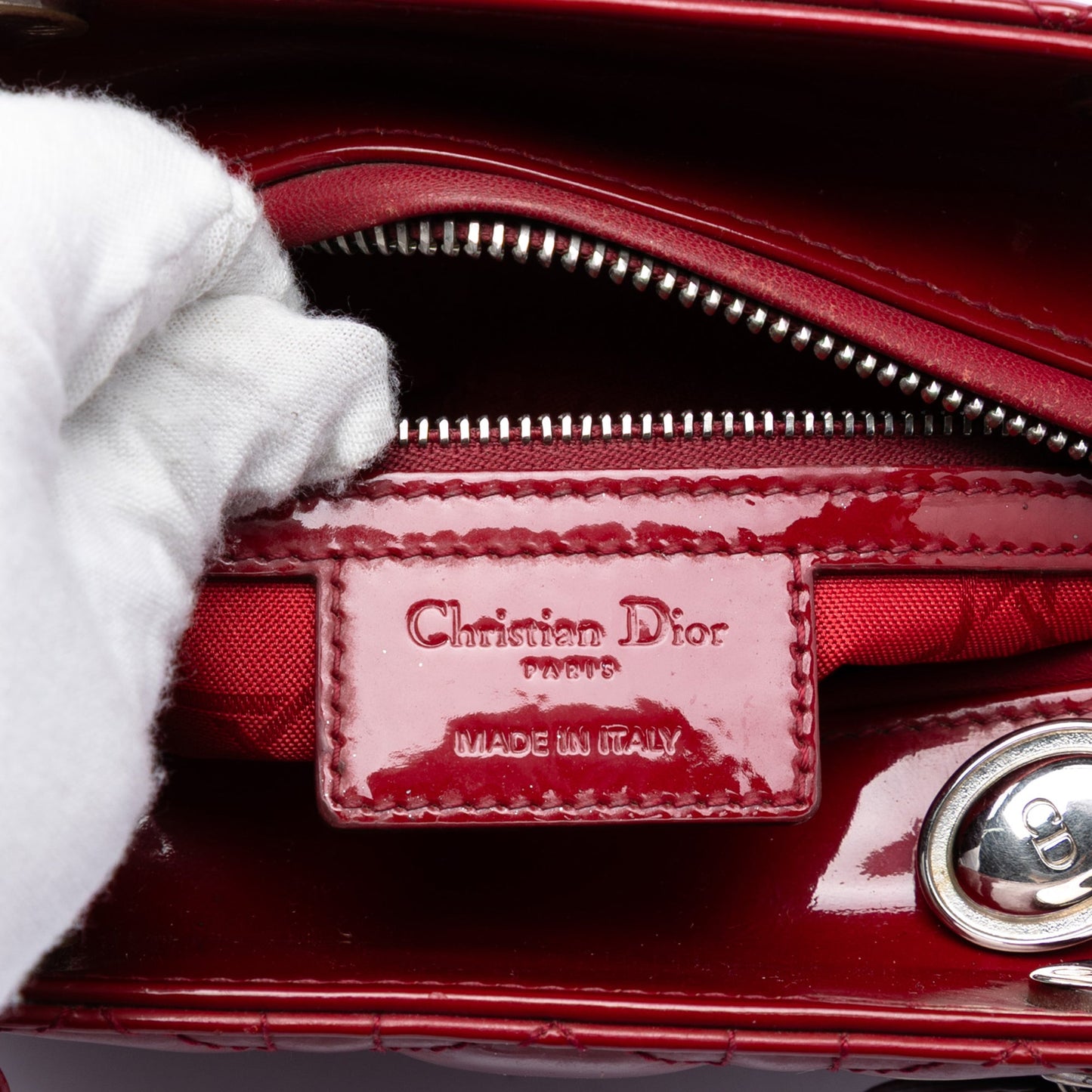 Dior Medium Patent Cannage Lady Dior
