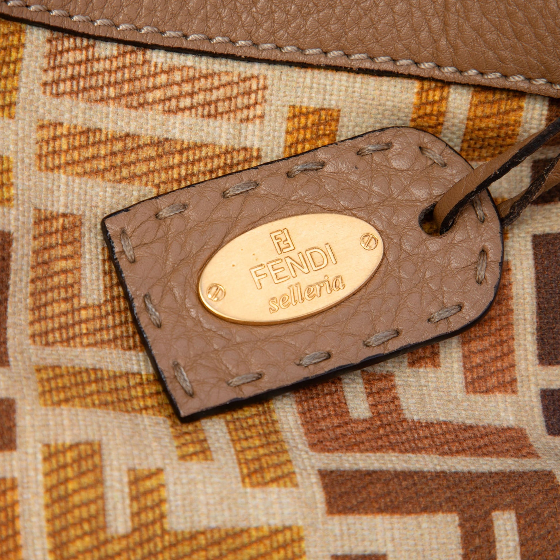 Fendi Zucca Canvas Selleria Satchel