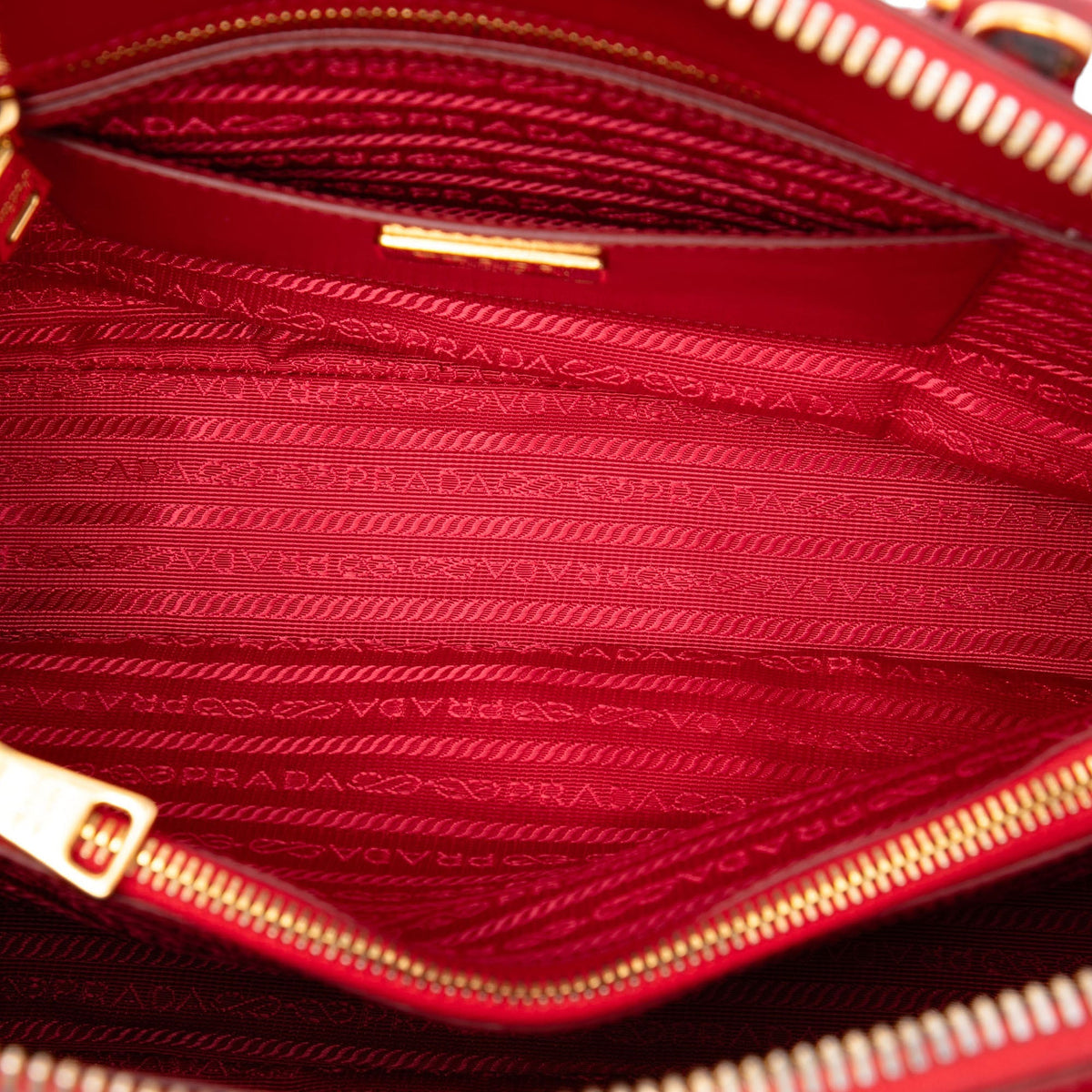 Prada Medium Saffiano Vernice Promenade Satchel — Red
