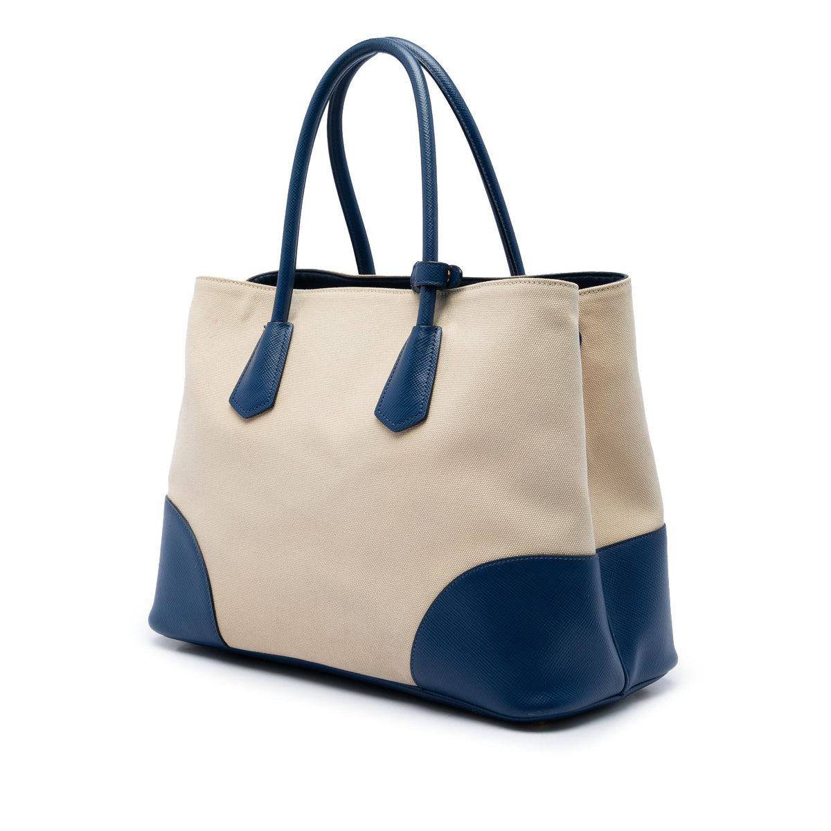 Prada Large Canapa and Saffiano Double Satchel