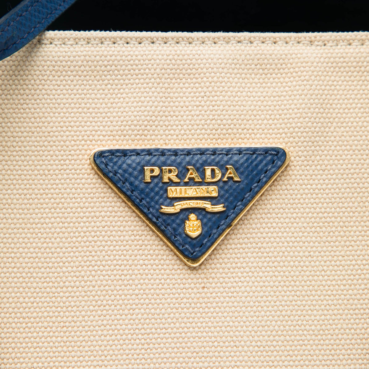 Prada Large Canapa and Saffiano Double Satchel