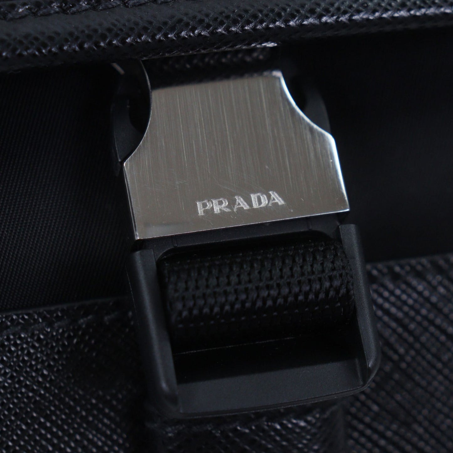 Prada Saffiano Trimmed Tessuto Belt Bag