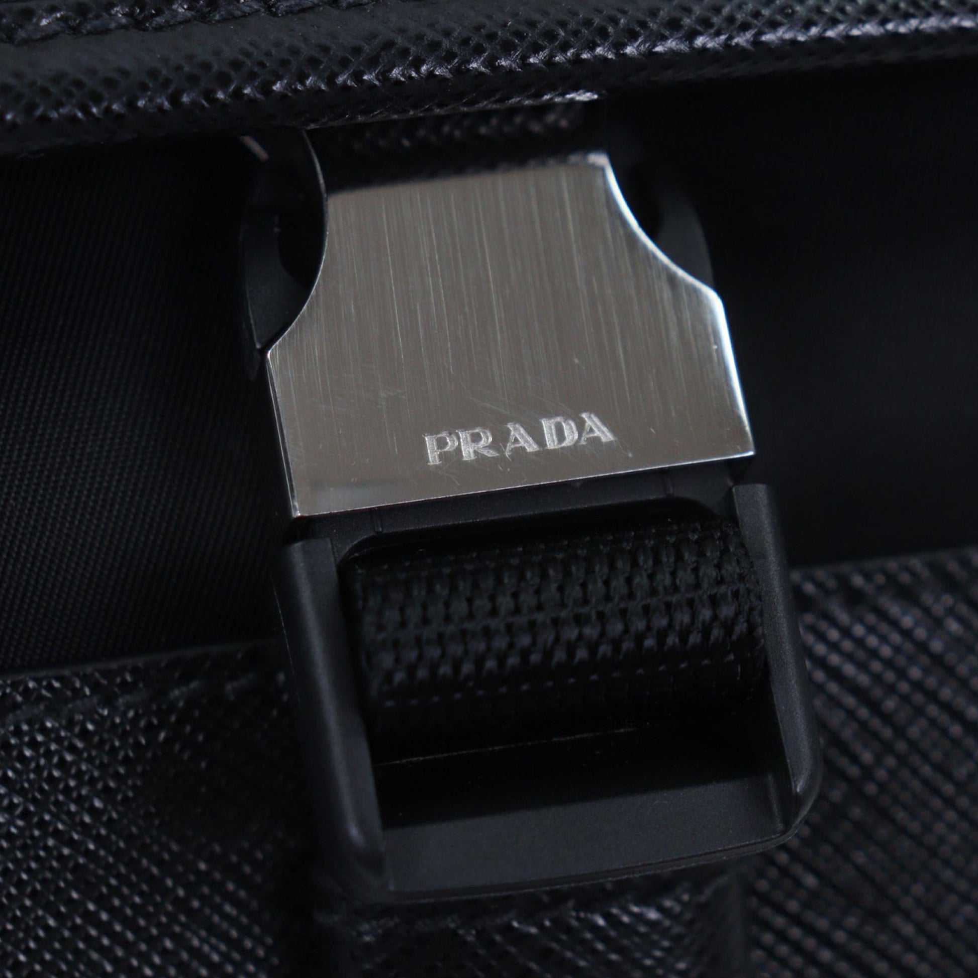 Prada Saffiano Trimmed Tessuto Belt Bag