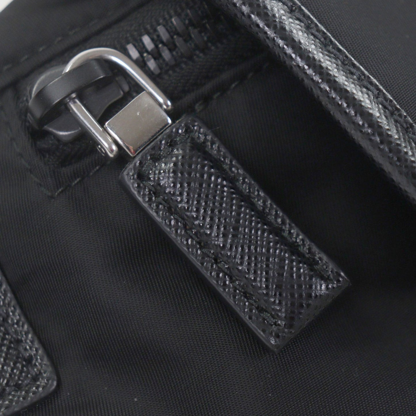 Prada Saffiano Trimmed Tessuto Belt Bag