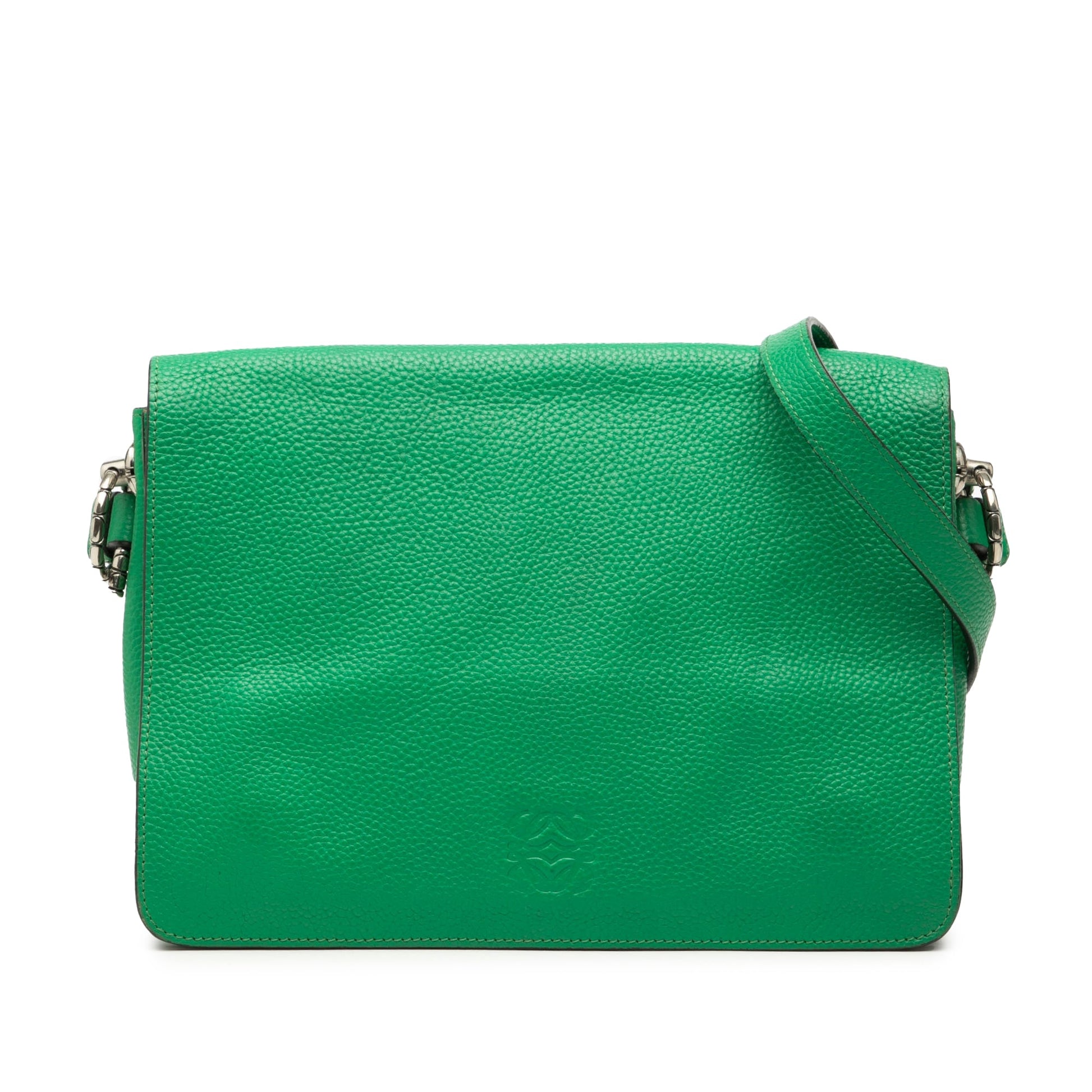 LOEWE Pebbled Calfskin Anagram Flap Crossbody