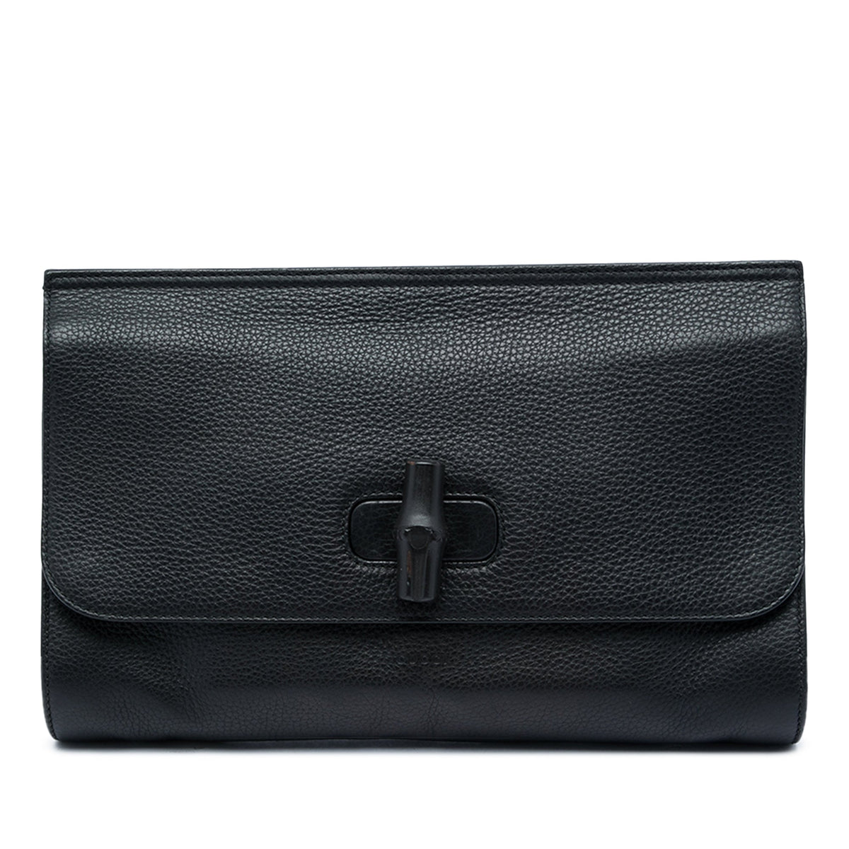Gucci Calfskin Bamboo Daily Clutch — Black