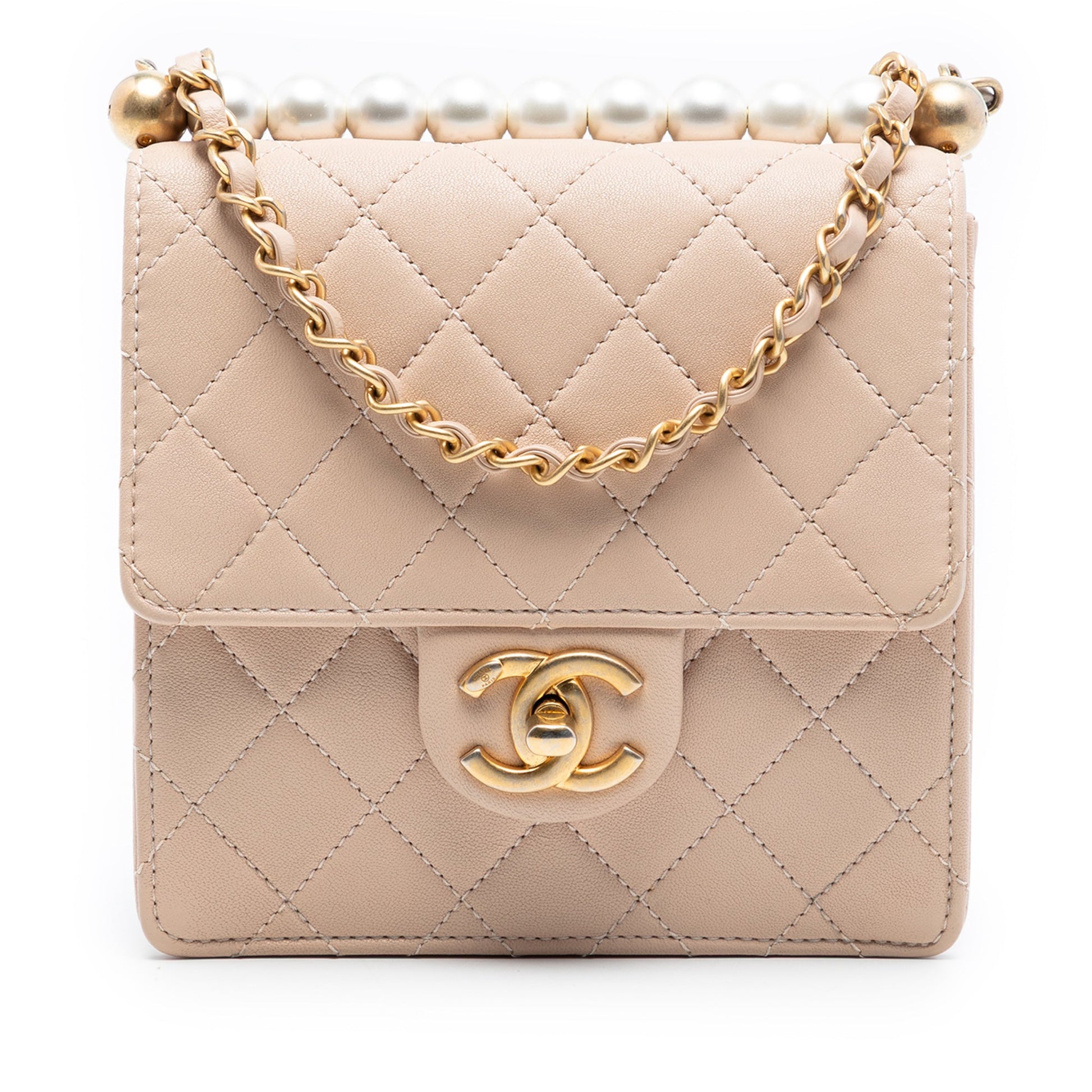 Chanel Small Quilted Lambskin Chic Pearls Flap