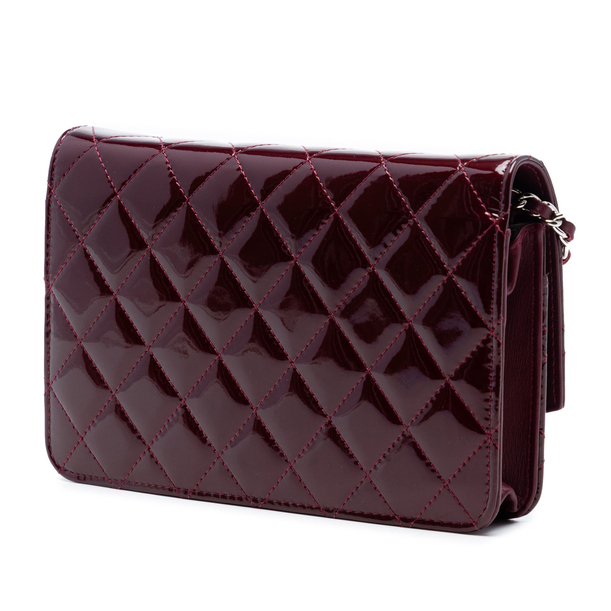 Chanel CC Quilted Patent Brilliant Wallet On Chain