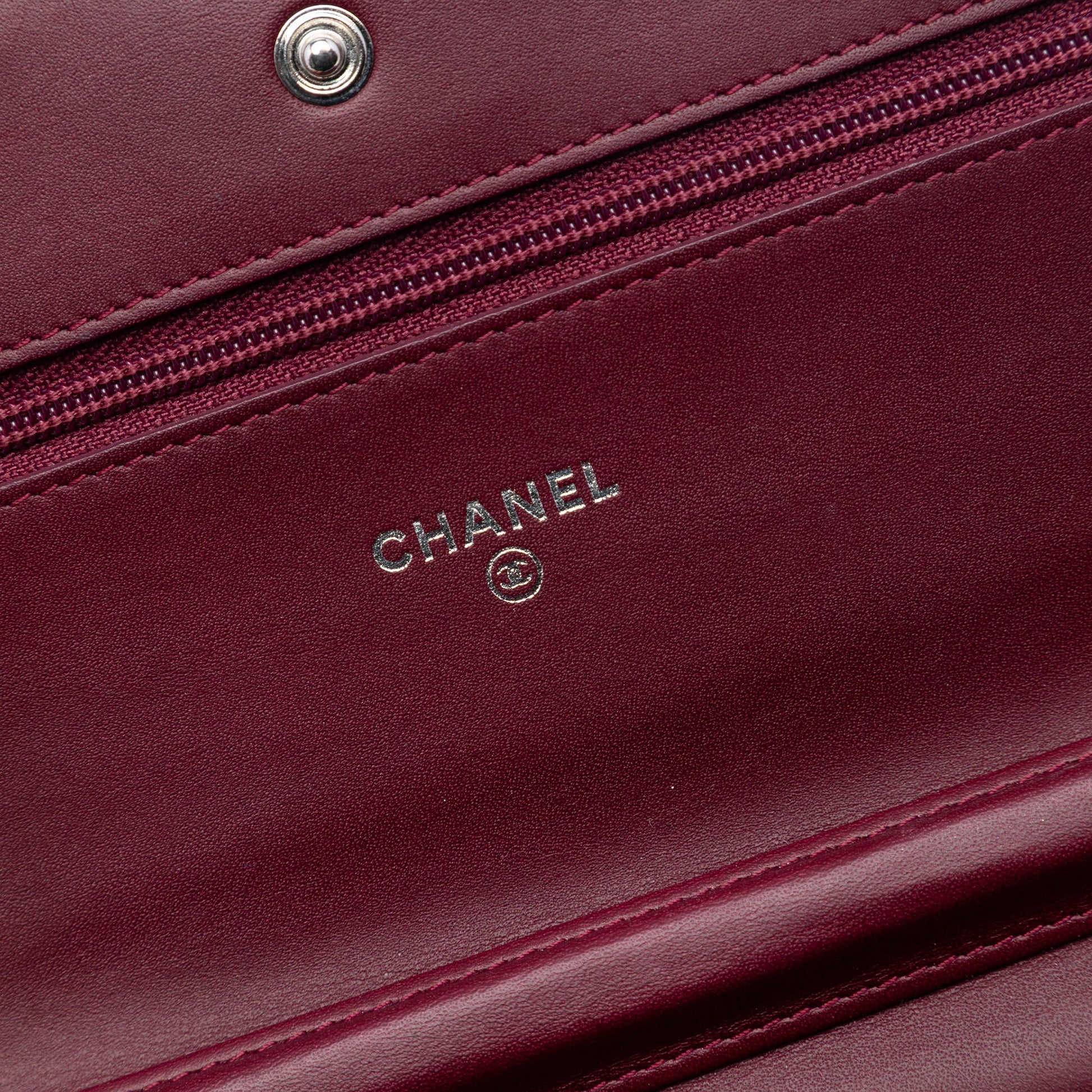 Chanel CC Quilted Patent Brilliant Wallet On Chain
