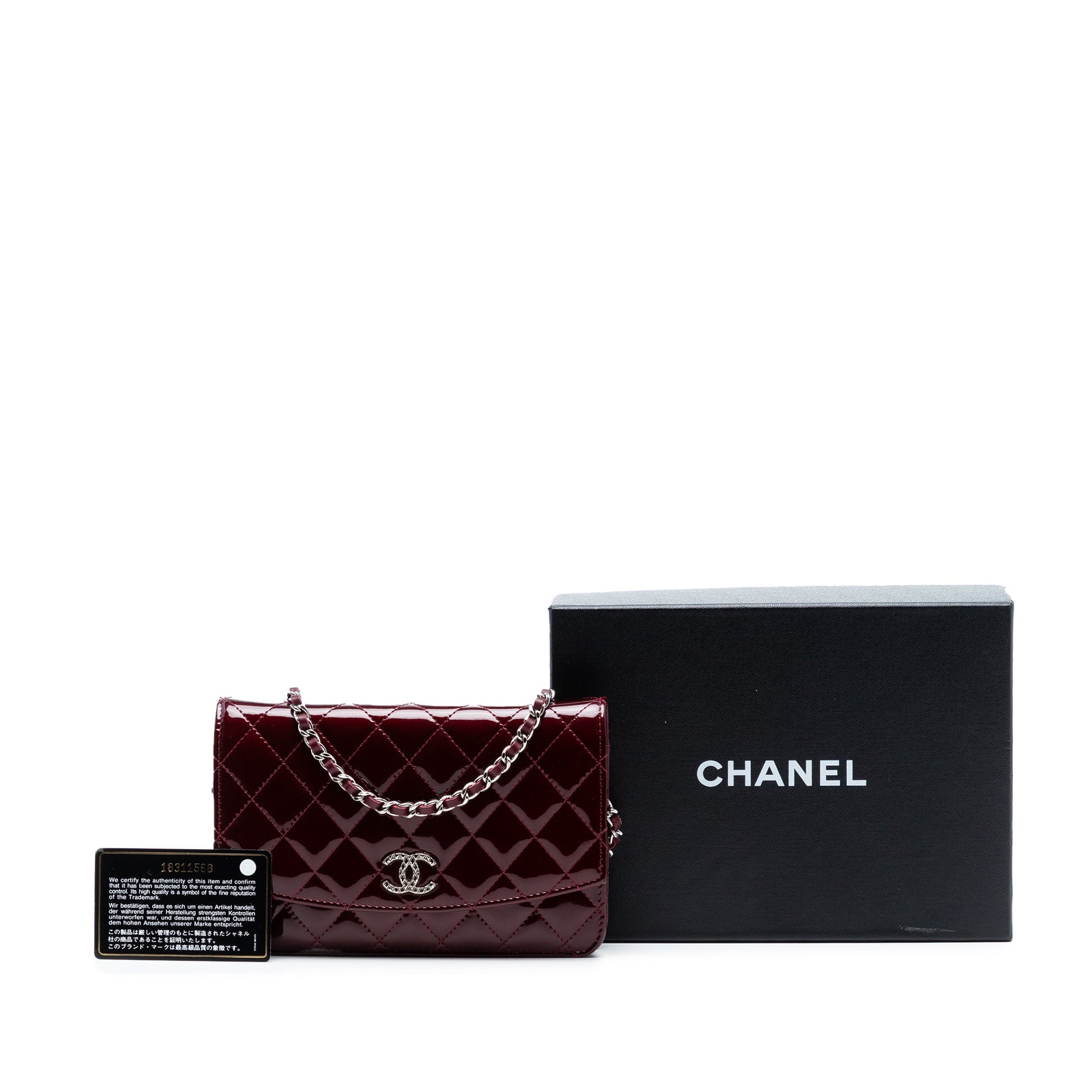Chanel CC Quilted Patent Brilliant Wallet On Chain