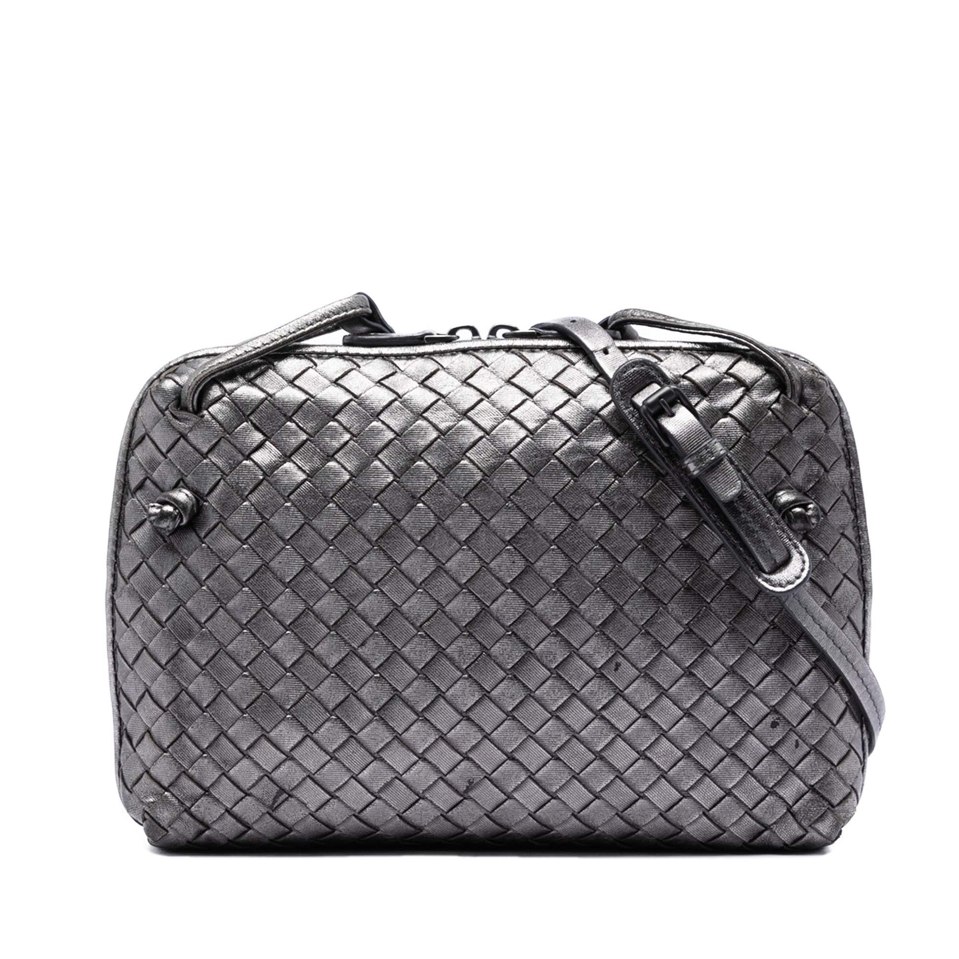 Bottega Veneta Metallic Nappa Intrecciato Nodini Crossbody