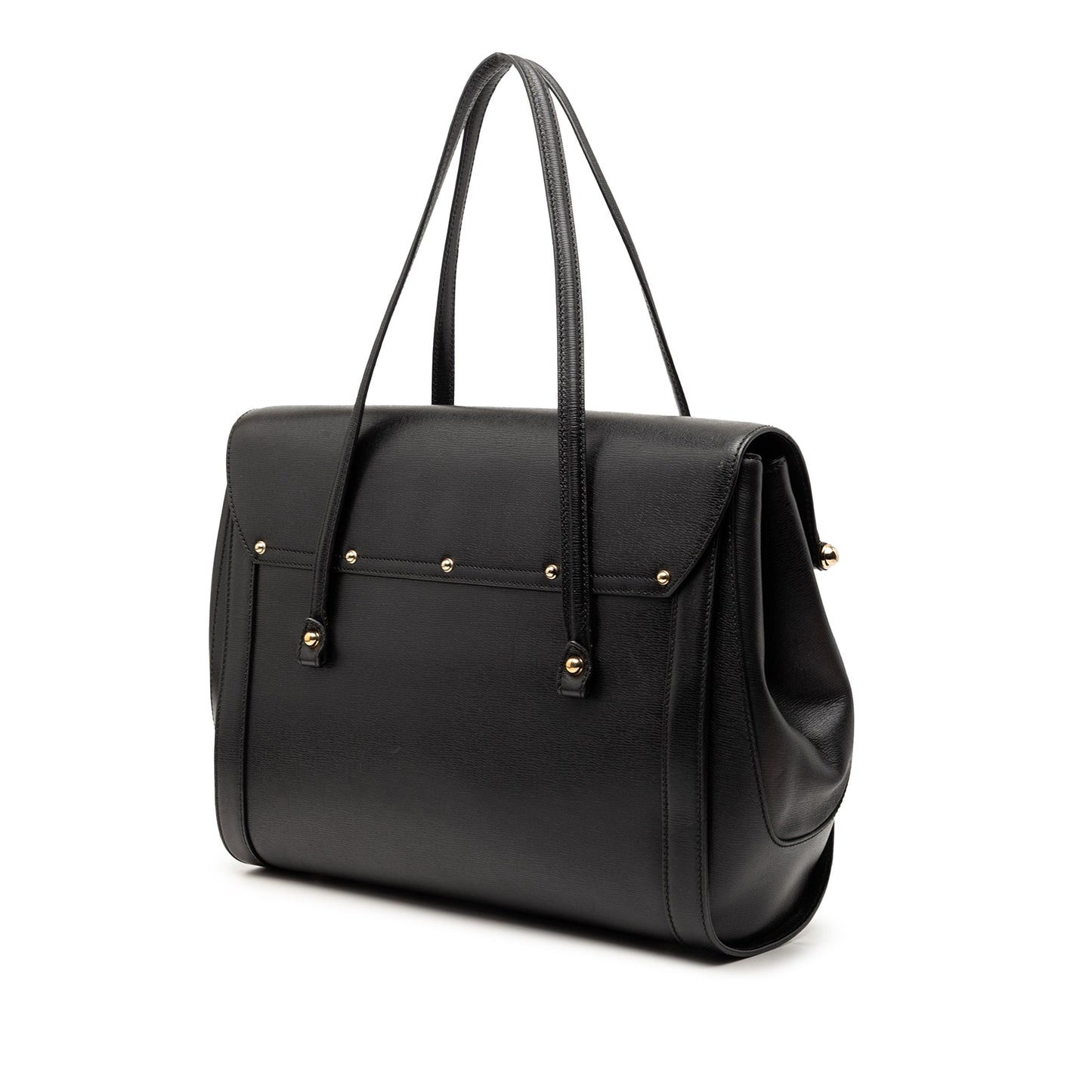 Gucci Large Leather Bamboo Bullet Tote