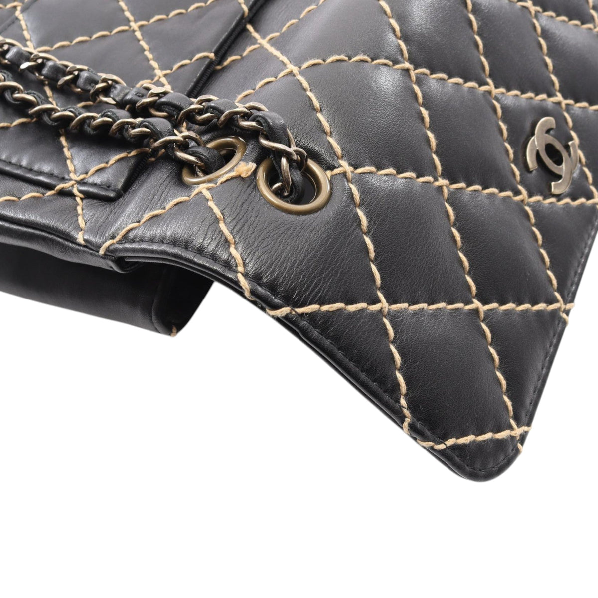 Chanel CC Wild Stitch Lambskin Flap