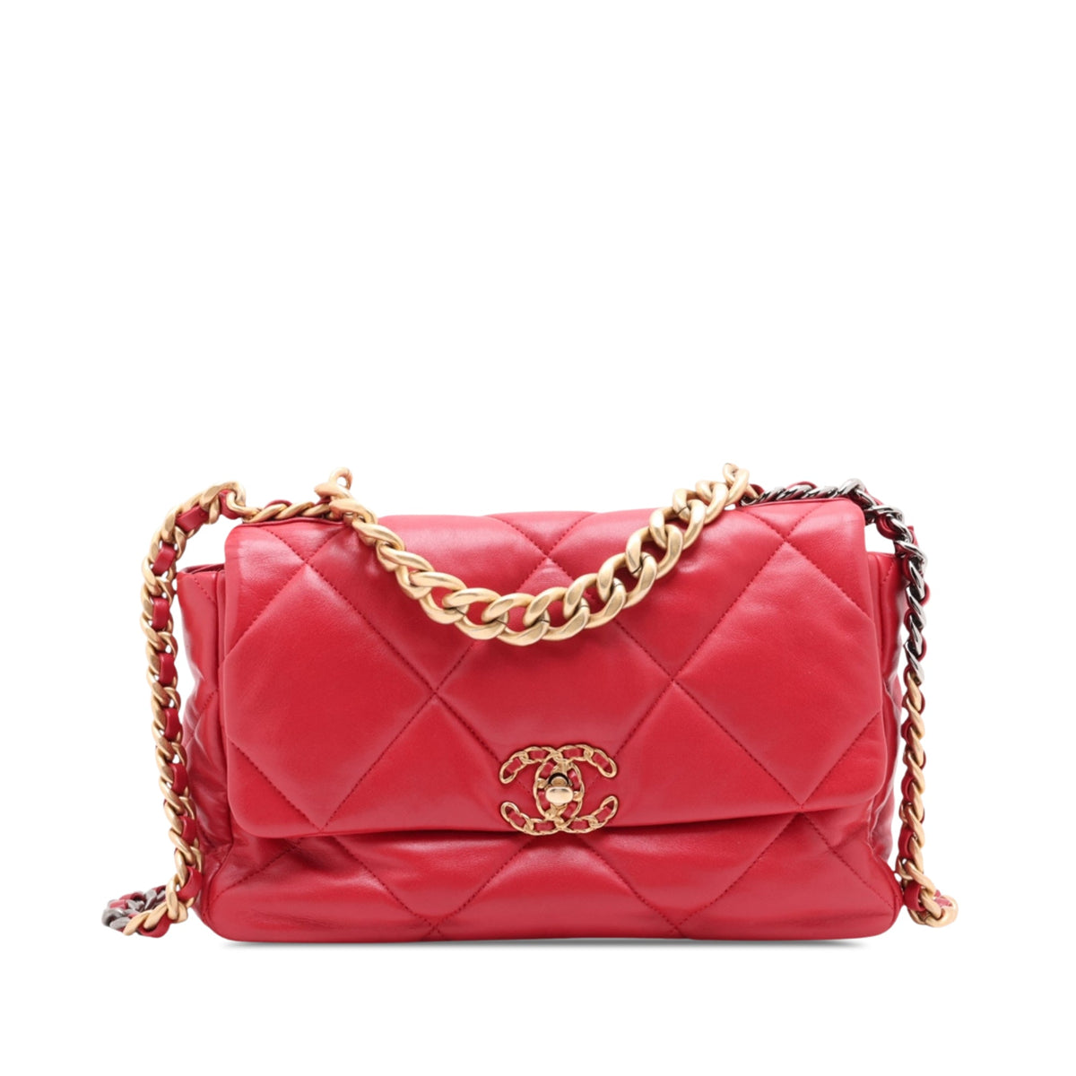 Chanel Large Lambskin 19 Flap — Red