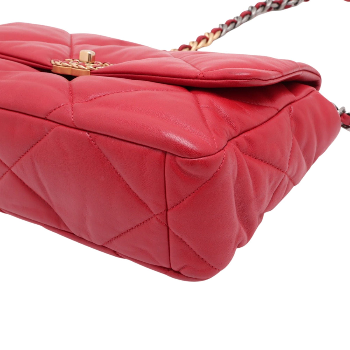 Chanel Large Lambskin 19 Flap — Red