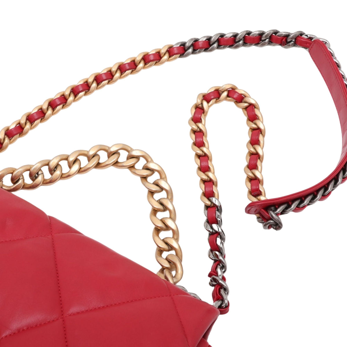 Chanel Large Lambskin 19 Flap — Red
